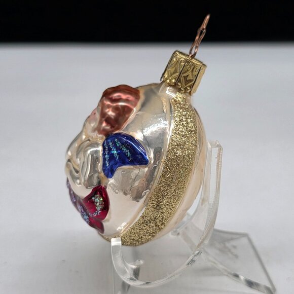 Inge Glas Angel on Ball German Glass Christmas Ornament 2.5" - Picture 3 of 6